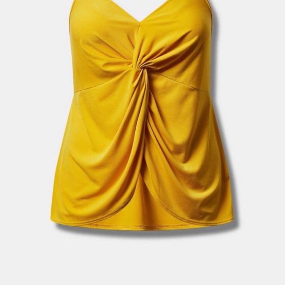 Yellow Twist Front Tank Top